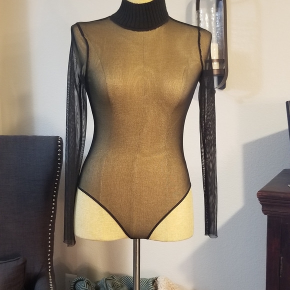 Zara Tops - ZARA long sleeve see trough bodysuit